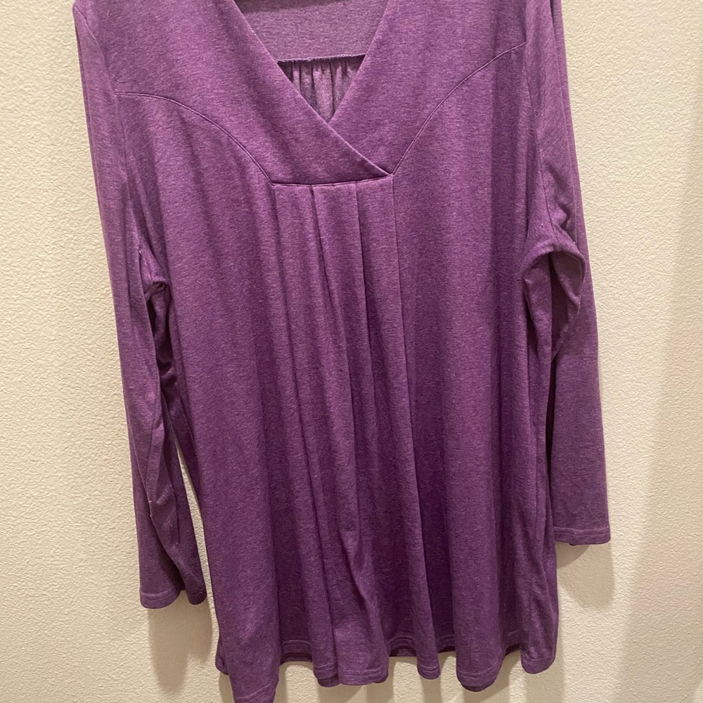 Vibrant Purple V-Neck Women's Tunic